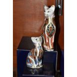TWO BOXED ROYAL CROWN DERBY IMARI PAPERWEIGHTS, comprising Siamese Cat and Siamese Kitten, both with