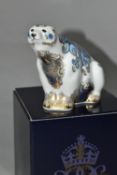 A BOXED ROYAL CROWN DERBY IMARI PAPERWEIGHT, Aurora Polar Bear issued 2004 a pre-released limited