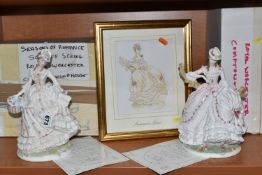 TWO BOXED LIMITED EDITION ROYAL WORCESTER SEASONS OF ROMANCE FIGURINES, for Compton & Woodhouse,