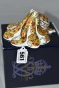A BOXED ROYAL CROWN DERBY IMARI LIMITED EDITION OCTOPUS PAPERWEIGHT, no. 900/2500 gold signature