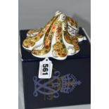 A BOXED ROYAL CROWN DERBY IMARI LIMITED EDITION OCTOPUS PAPERWEIGHT, no. 900/2500 gold signature