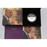 A ROYAL MINT BOXED 'PRINCE PHILIP' SILVER COIN, Prince Philip Celebrating a Life of Service 2017