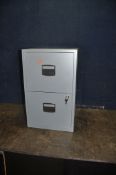 A MODERN TWO DRAWER FILING CABINET with key width 41cm x depth 40cm x height 67cm (with file
