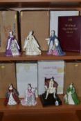 SEVEN BOXED WEDGWOOD 'WIVES OF KING HENRY VIII' COLLECTION FIGURINES, limited edition for