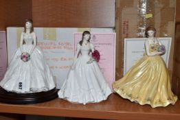 THREE BOXED ROYAL WORCESTER ANNIVERSARY FIGURINES, comprising 'A Day To Remember' 1998, The Official