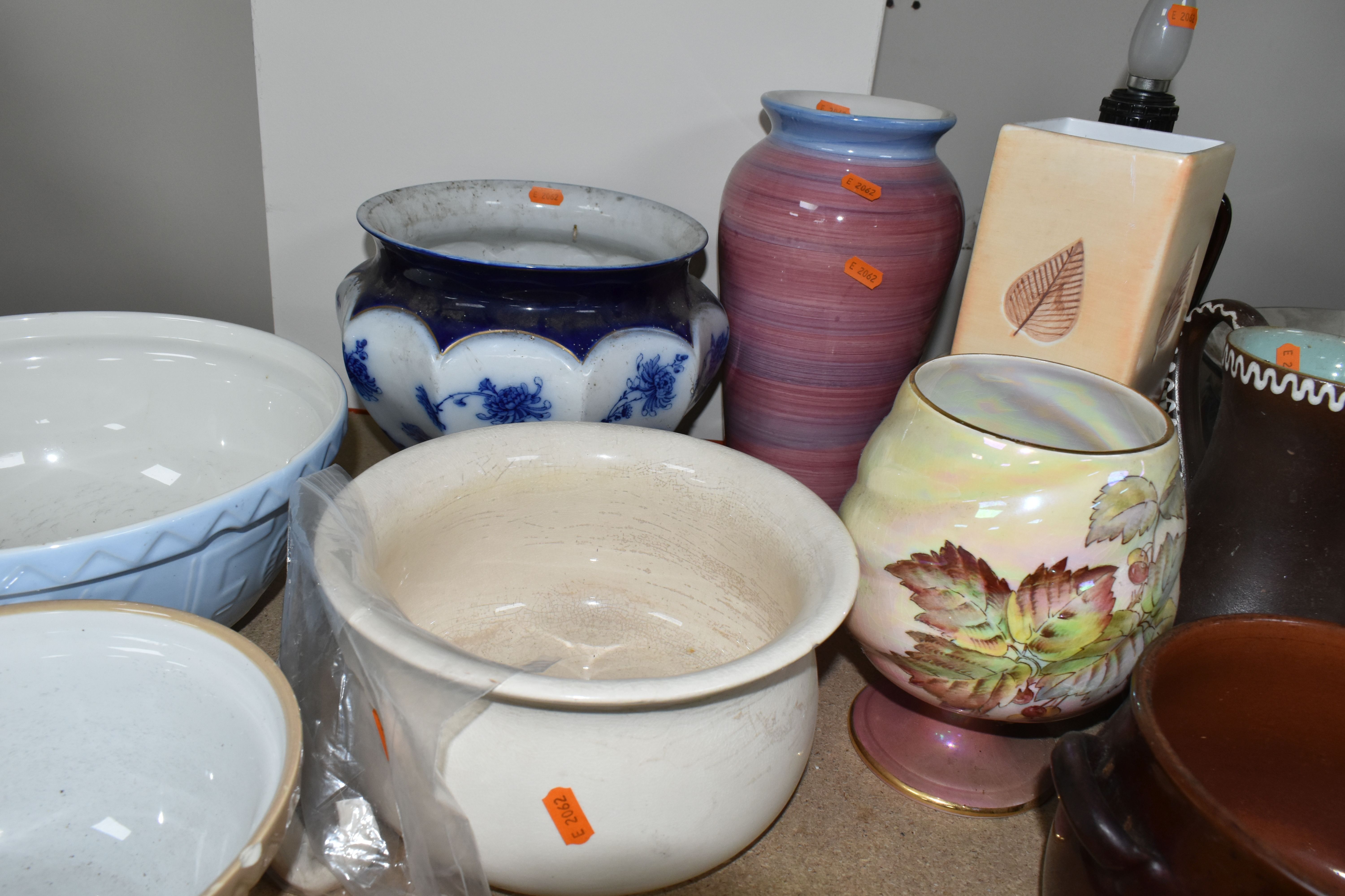 A GROUP OF CERAMIC PLANTERS AND CHAMBER POTS, to include a French wash set of chamber pot, wash - Image 5 of 6