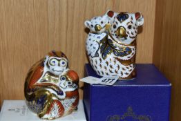 TWO ROYAL CROWN DERBY IMARI PAPERWEIGHTS, Koala & Baby issued 1999-2000 from the Australian
