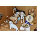 A SMALL GROUP OF BESWICK, HUMMEL, WADE AND OTHER FIGURES, ETC, comprising a Beswick Stag, lying,