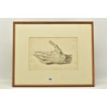 JAMES WARD R.A (1769-1859) ANATOMICAL STUDY OF A LEFT HAND, signed lower left, pencil with ink