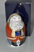 A BOXED ROYAL CROWN DERBY IMARI PAPERWEIGHT, Santa Claus issued 1997-2002, launched for Christmas