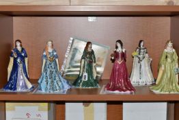 SIX BOXED ROYAL WORCESTER PETER HOLLAND 'CELTIC' FIGURINES, limited edition for Compton & Woodhouse,