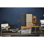 A SELECTION OF VINTAGE HI FI EQUIPMENT comprising of a Bang and Olufsen Beocentre 3600 music