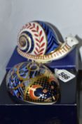 TWO BOXED ROYAL CROWN DERBY IMARI PAPERWEIGHTS, comprising Computer Mouse, issued 2000-03 and Snail,