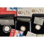 BOXED ROYAL MINT COINS, to include two 'Nations of the Crown 2017 UK £1 Silver Proof coin' numbers