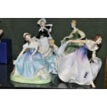 FIVE ROYAL DOULTON LADIES, comprising 'A Gypsie Dance' HN2230, 'Autumn Breezes' HN2147, 'Fair