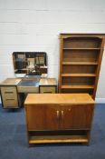 A MID-CENTURY JOHN AND SYLVIA REID FOR STAG DRESSING TABLE, with a single mirror, and seven drawers,