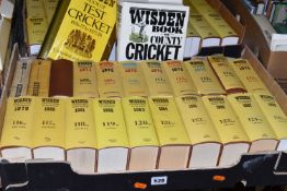 TWO BOXES OF WISDEN CRICKETERS' ALMANACK, comprising forty two volumes: 1940, 1948, 1959, and 1971-