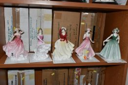 FIVE BOXED ROYAL DOULTON FIGURINES OF THE YEAR, for Compton & Woodhouse, comprising Ellen Lady of