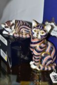 TWO ROYAL CROWN DERBY IMARI PAPERWEIGHTS, comprising boxed Cat, issued 1985-2008 and Sleeping Kitten