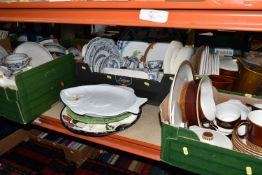 FIVE BOXES OF DINNERWARE, to include Furnivals 'Old Chelsea' pattern dinnerware and tea ware, a