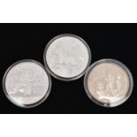 THREE SILVER COINS, to include a 2014 China 10 Yuan panda coin, a 2014 China horse coin, and a