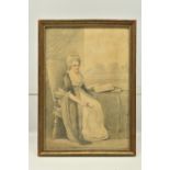 HENRY EDRIDGE (1768-1821) A SEATED PORTRAIT OF A FEMALE FIGURE, a full length seated portrait of
