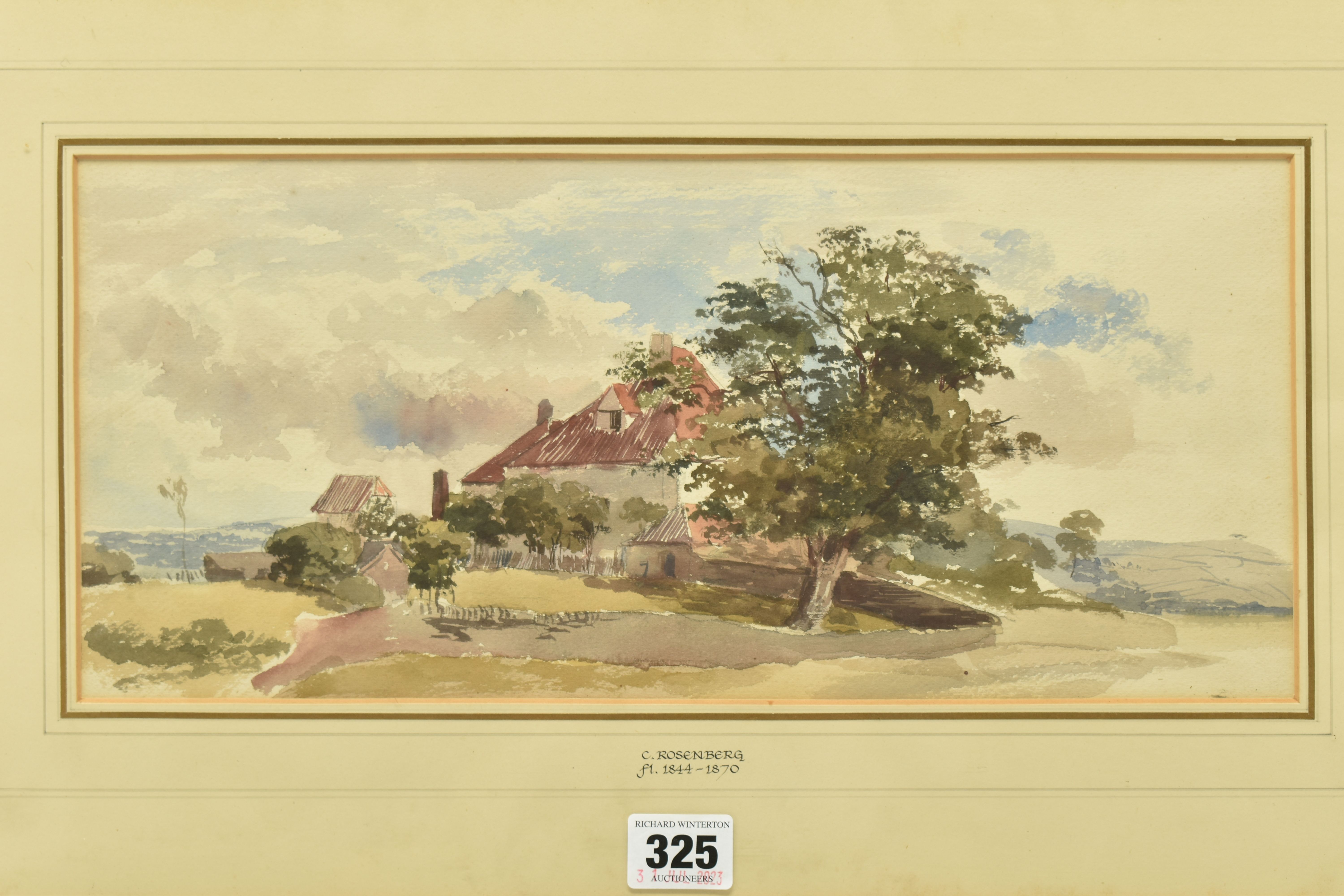 ATTRIBUTED TO CHARLES ROSENBERG (19TH CENTURY) 'WEST COUNTRY FARMSTEAD), a landscape with farm - Image 2 of 7