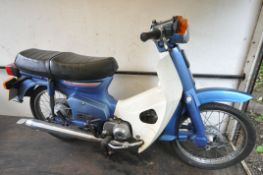 A 1990 HONDA CUB ECONOMY 90 - H336 GPB - This moped was first registered August 1990, it's has as