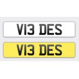 V13 DES - UK VEHICLE REGISTRATION NUMBER, held on DVLA V778 Retention Document, expires 07 Sept 2028