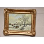 G. WILLIAMS (20TH CENTURY) A DUTCH 19TH CENTURY STYLE WINTER LANDSCAPE, a modern interpretation