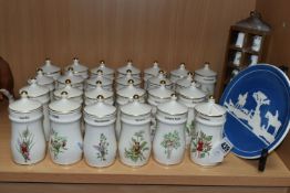 A SET OF FLOWER FAIRIES SPICE JARS AND OTHER CERAMICS, comprising twenty five Flower Fairies spice