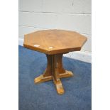 ROBERT 'MOUSEMAN' THOMPSON OF KILBURN, AN EARLY TO MID 20TH CENTURY OAK OCCASIONAL TABLE, the