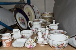 A FORTY TWO PIECE ROYAL CROWN DERBY 'DERBY POSIES' PART DINNER SERVICE, AND OTHER CERAMICS, the part