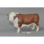A BESWICK MATT POLLED HEREFORD BULL, model no 2549A (1) (Condition Report: good general condition,