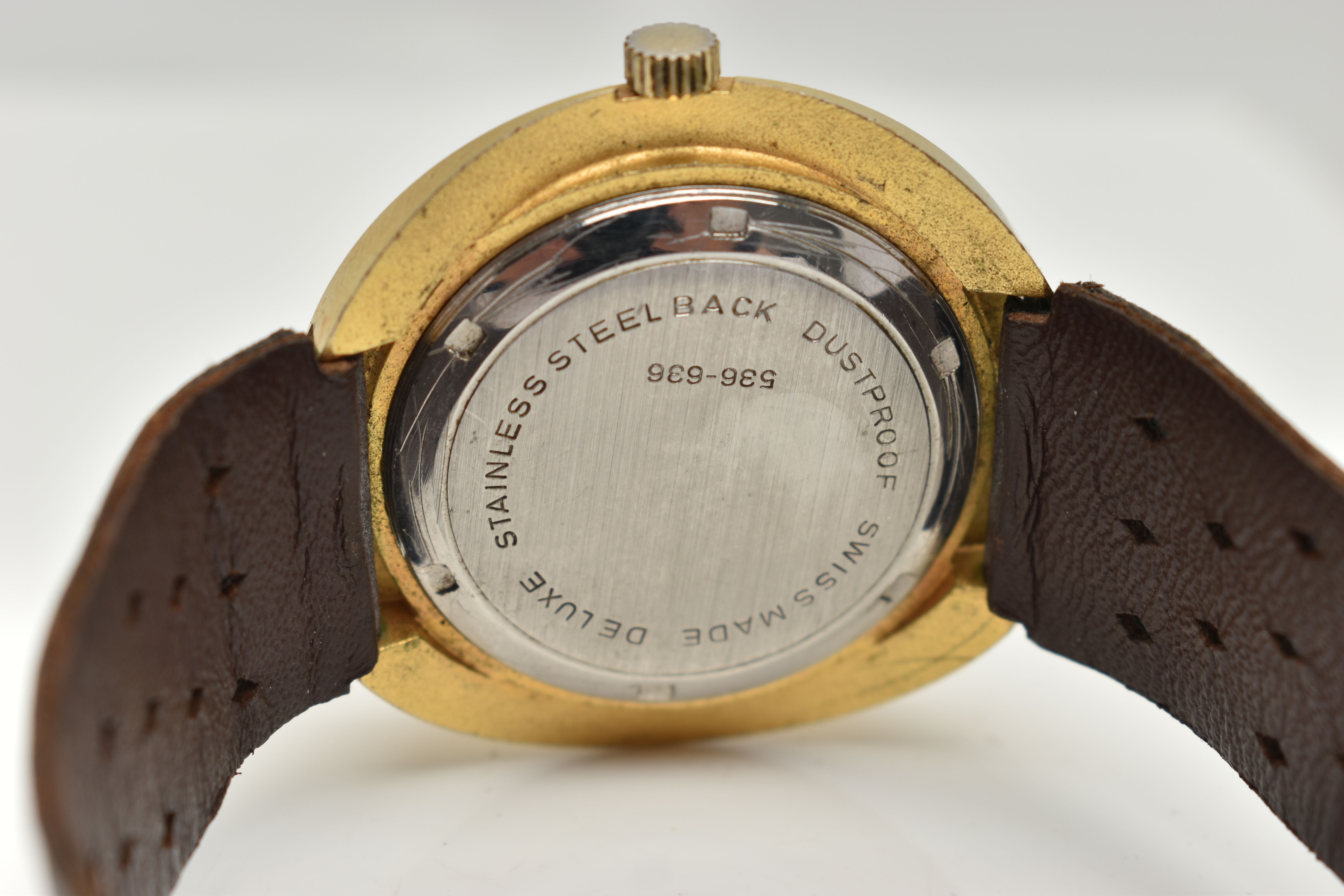 A VINTAGE JOWISSA DIGITAL WRISTWATCH, brown and orange dial with white hands, date window, the - Image 5 of 6