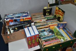 TWO BOXES OF SCI-FI BOOKS & MAGAZINES to include approximately eighty-four miscellaneous book titles
