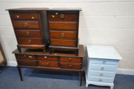A STAG MINSTREL DRESSING TABLE, with six drawers, width 131cm x depth 47cm x height 72cm, three four