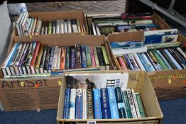 FIVE BOXES OF BOOKS on Horse Racing, approximately 140 titles in hardback and paperback formats,