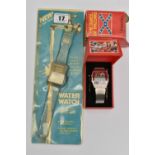 A BOXED NOVELTY VINTAGE QUARTZ 'THE DUKES OF HAZZARD' UNISONIC ELECTRONIC WRISTWATCH, featuring a