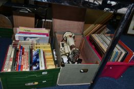 ONE CRATE, ONE CASE and One Box containing over seventy LP Records from artists to include T.Rex,