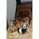 A GROUP OF CERAMICS, TREEN AND SUNDRIES, comprising a Beswick Donkey Foal model no 2110, a Beswick