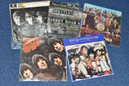 FIVE BEATLES LPs, all first editions, comprising Sgt. Pepper's Lonely Hearts Club band 1967 PMC 7027
