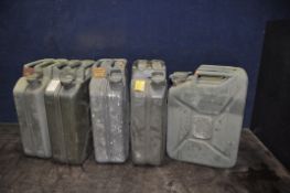 FIVE 20 LITRE 'JERRY' CANS all made by Bellino (5)