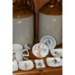 A COLLECTION OF 1940'S PIN-UP GIRL DESIGN TRINKET DISHES, comprising maker's names Sandland Ware,
