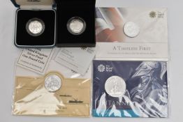 A BAG OF ROYAL MINT BOXED COINS, to include a boxed 'The 2011 UK Edinburgh £1 Silver Proof One Pound