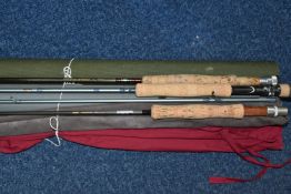 A GROUP OF FISHING RODS, comprising a Shakespeare 'Agility' 9' 6 6# rod, a Daiaw 'Amorphous Whisker-