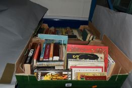 TWO BOXES OF BOOKS containing approximately eighty-eight titles in hardback and paperback formats
