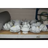 A GROUP OF GERMAN HUTSCHENREUTHER 'SYLVIA' DESIGN WHITE TEAWARE, comprising twelve breakfast cups,