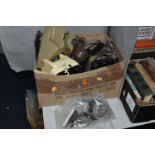 A QUANTITY OF ASSORTED TELEPHONE PARTS AND FITTINGS, internal parts, dials, casings, handsets