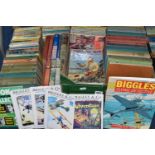 TWO BOXES OF 'BIGGLES' BOOKS by Captain W.E. Johns containing approximately ninety titles in